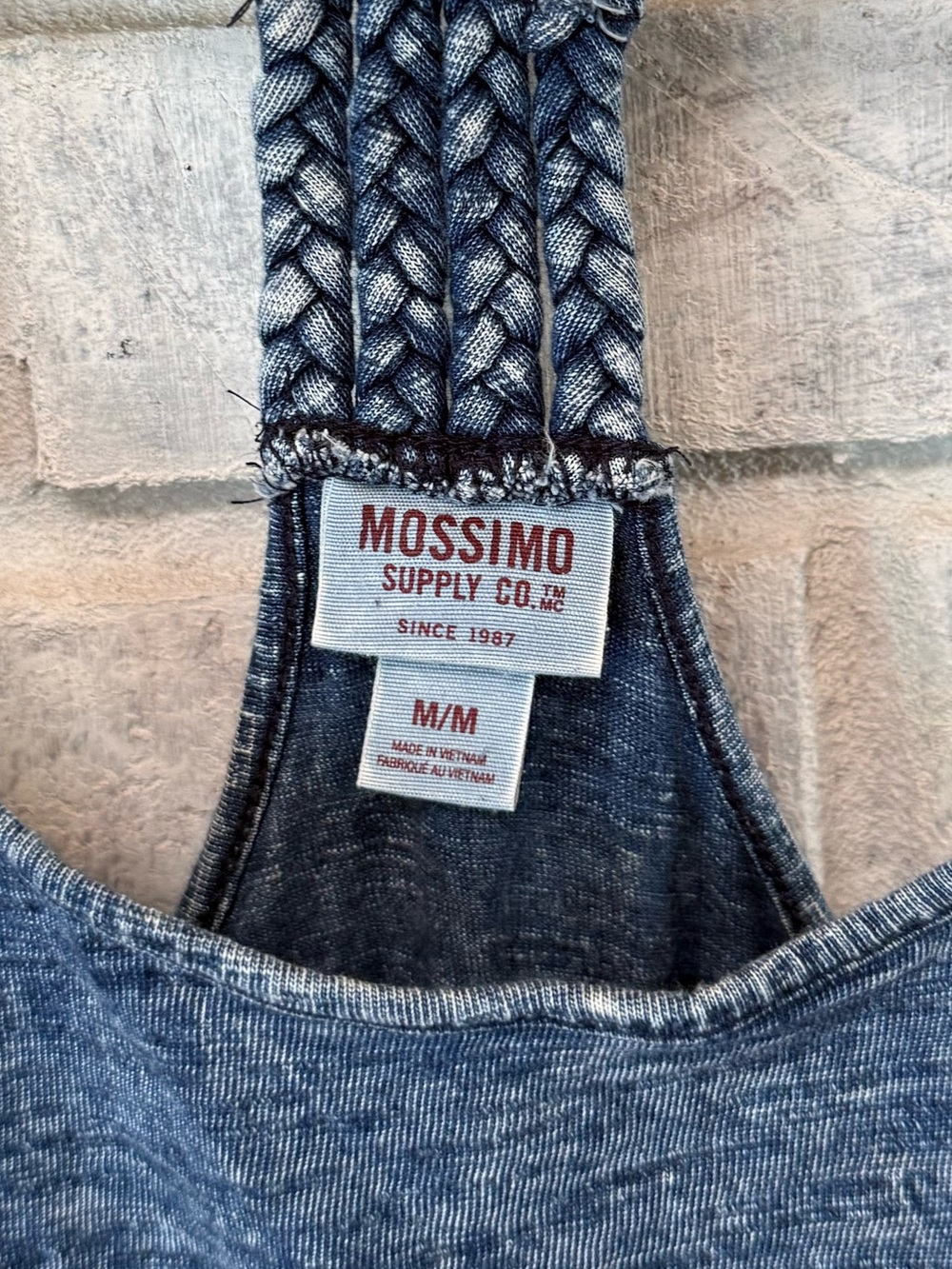 Mossimo Supply Co. Heather Navy Braided Strap Tank - Picture 2 of 3